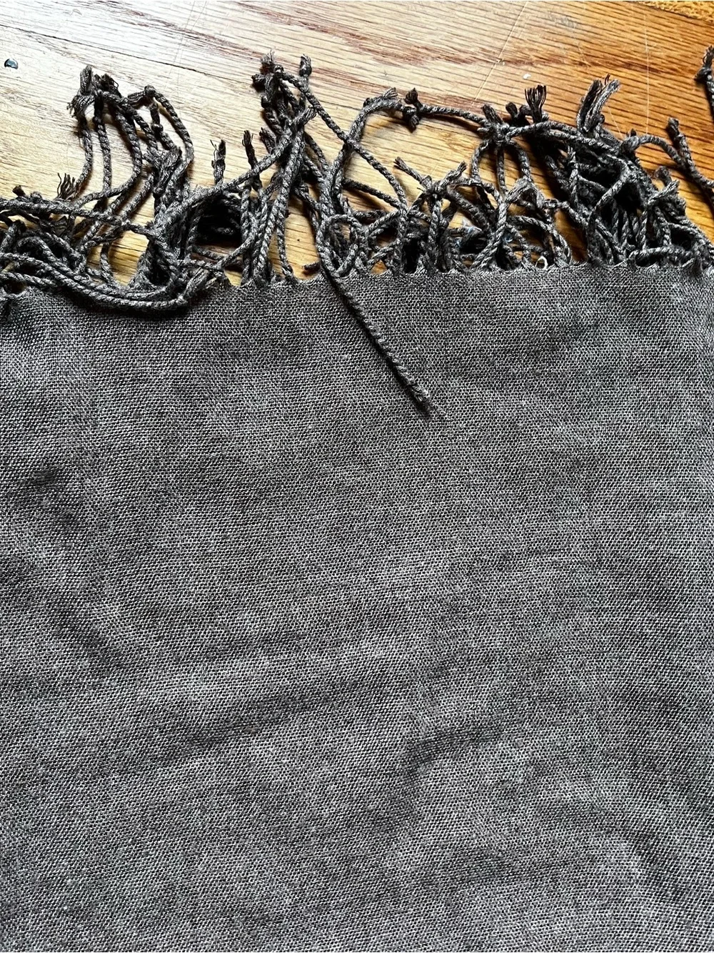 Men's Brown Fringed Scarf
